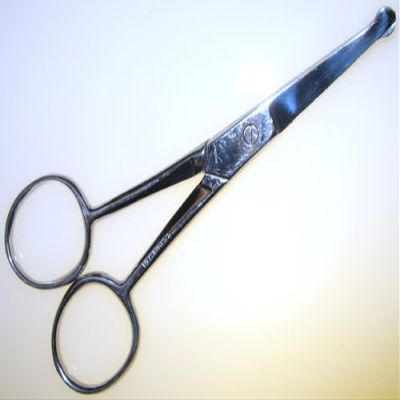5" curved MUSTACHE + NOSE HAIR SCISSORS mulit-purpose w/safety tips