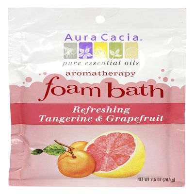 Aura Cacia Aromatherapy Foam Bath, Refreshing Tangerine and Grapefruit, 2.5 ounce packet (Pack of 3)