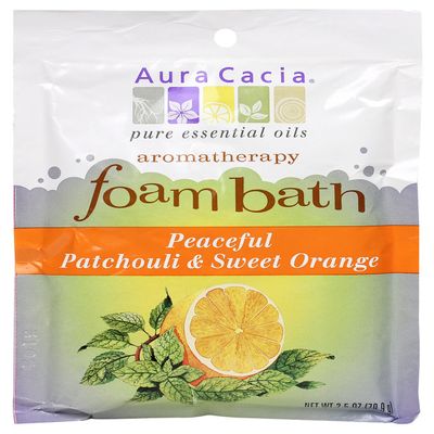 Aura Cacia Aromatherapy Foam Bath, Peaceful Patchouli and Sweet Orange, 2.5 ounce packet (Pack of 3)