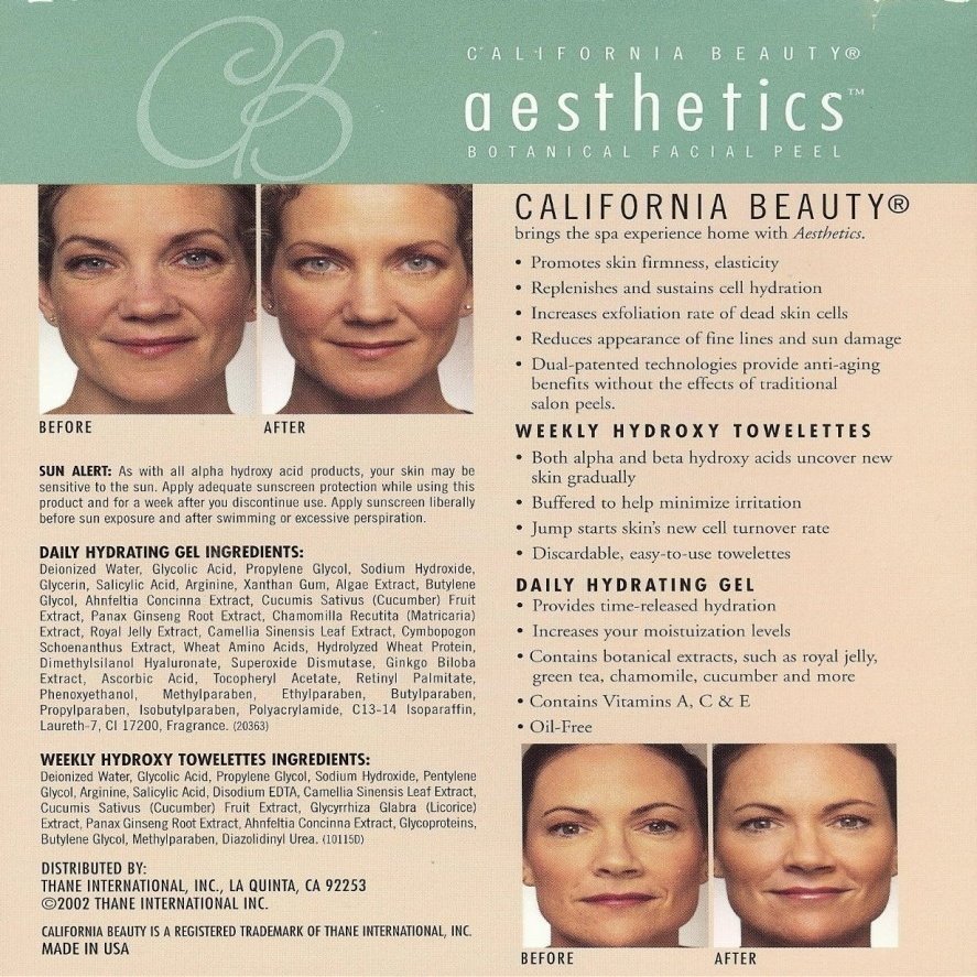 California Beauty Aesthetics Botanical Facial Peel