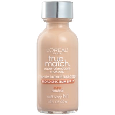 L'Oreal Paris Makeup True Match Super-Blendable Liquid Foundation, Soft Ivory N1, 1 Fl Oz,1 Count