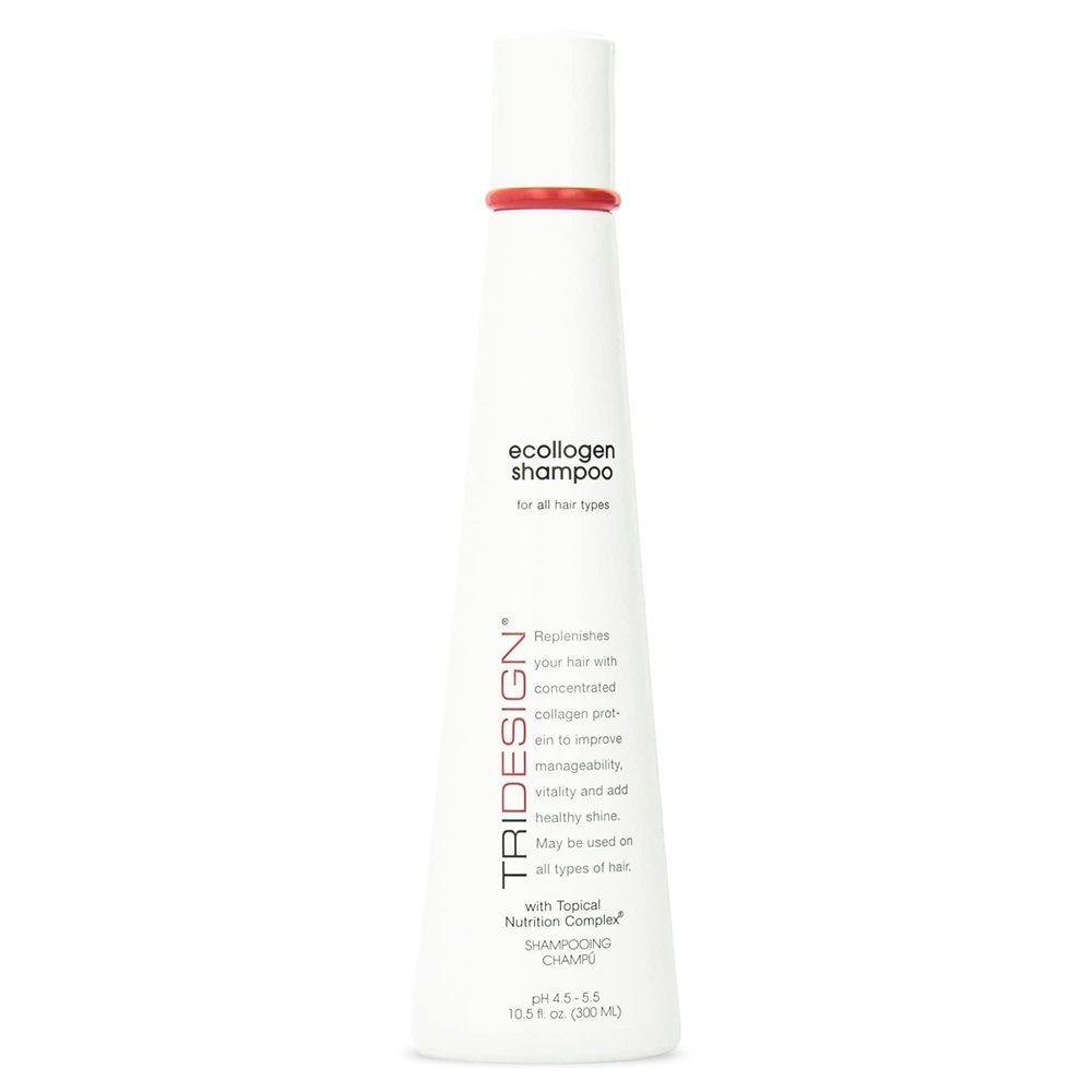 TRIDESIGN Ecollogen Moisturizing Shampoo Hydrating & Volumizing Hair Care for Natural Hair, Unisex, Thickening Formula Scented, Gentle Cleanser 10.5 oz