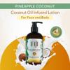 Coco Fiji Face & Body Lotion Infused With Coconut Oil | Lotion for Dry Skin | Moisturizer Face Cream & Massage Lotion for Women & Men | Pineapple Coconut 12 oz, Pack of 1 view 3