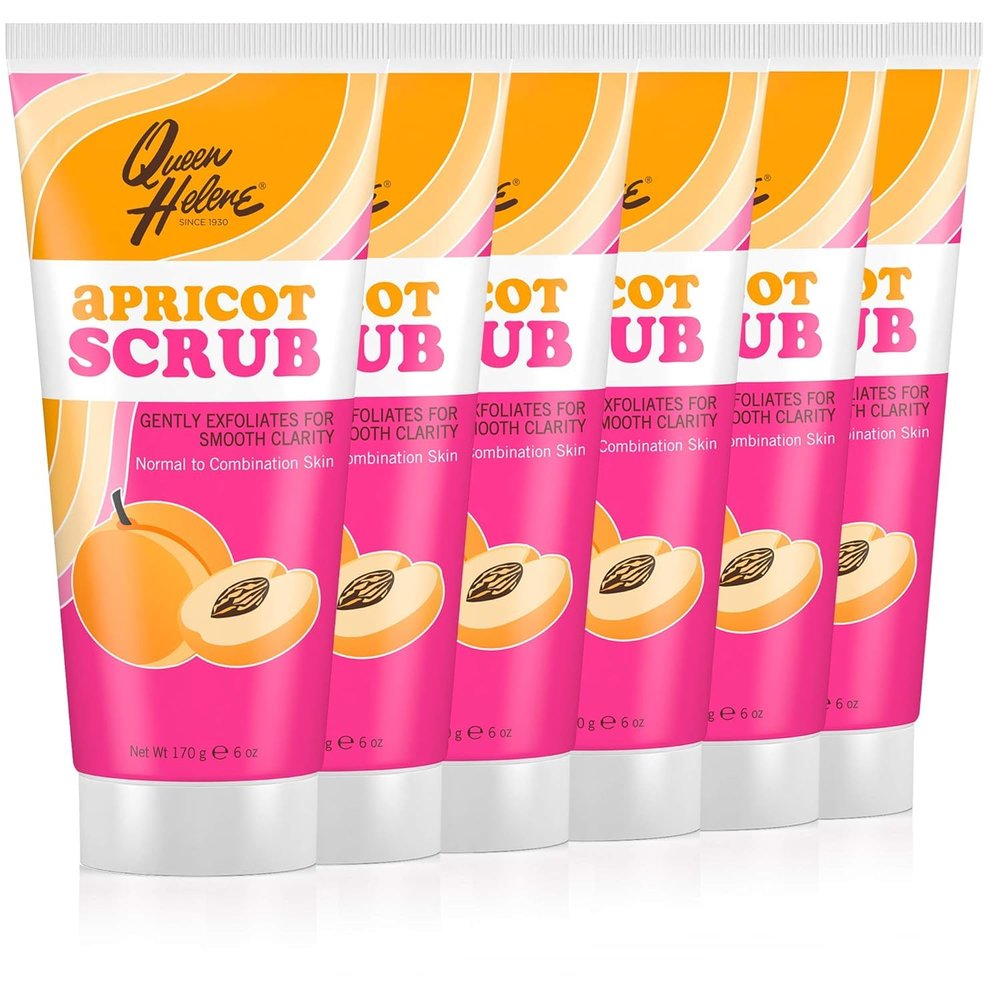 Queen Helene Facial Scrub, Apricot, 6 Oz (Pack of 6) (Packaging May Vary)