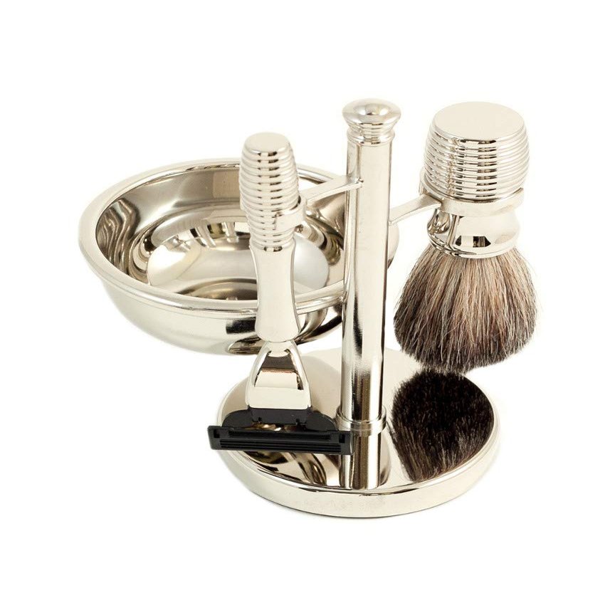 4 Piece Chrome Shaving Set