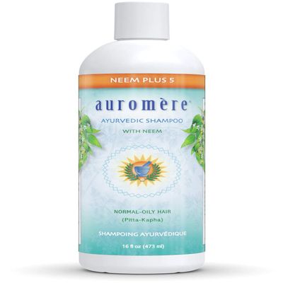 Auromere Ayurvedic Shampoo, Neem + 5 - Vegan, Cruelty Free, Non-GMO, Natural, Gluten Free, Sulfate Free, Paraben Free for Normal to Oily Hair (16 fl oz), 1 Pack