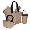 5 Piece Tote Set Cream/Chocolate view 1