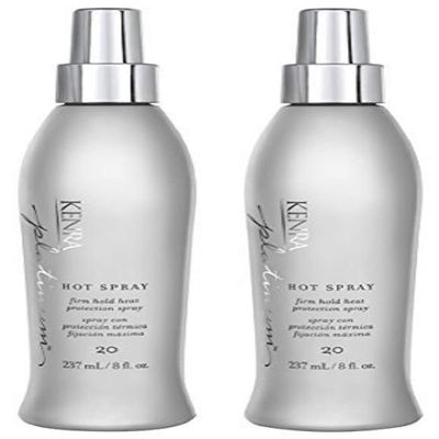 Kenra Platinum Hot Spray 20 | Heat Protection Styler | Long-Lasting, Firm Hold |Adds Vibrant Shine | Humidity & Thermal Protection |Clean Release From Heated Tools |All Hair Types | 8 fl. Oz (2-Pack)