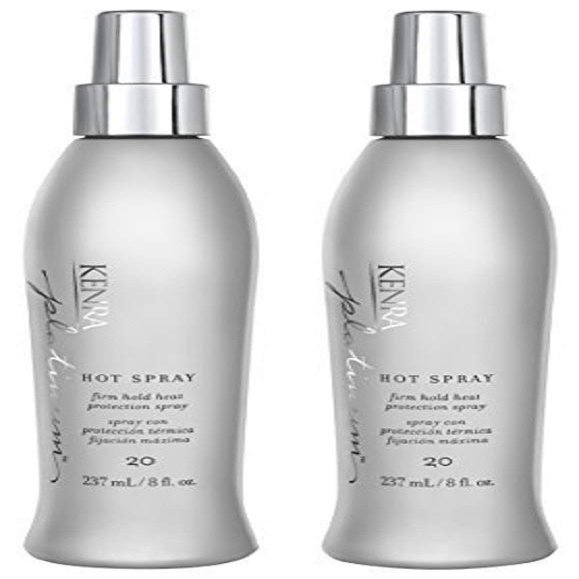 Kenra Platinum Hot Spray 20 | Heat Protection Styler | Long-Lasting, Firm Hold |Adds Vibrant Shine | Humidity & Thermal Protection |Clean Release From Heated Tools |All Hair Types | 8 fl. Oz (2-Pack)