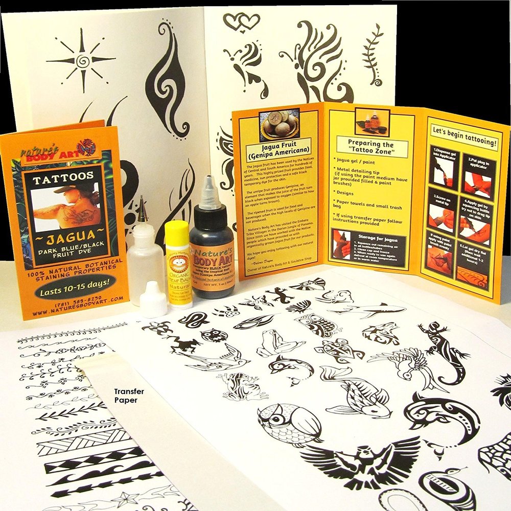 Jagua Kit (30ml Jagua) Over 150 Designs - Ready to Use- Support Non-Profit