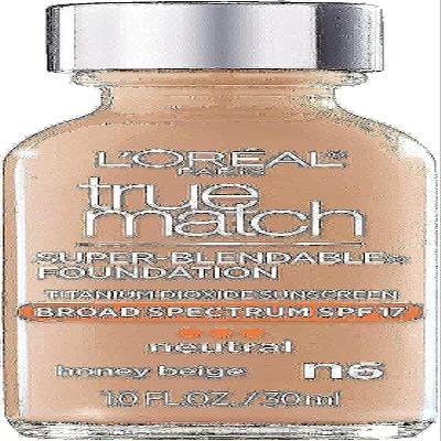 LOral Paris Makeup True Match Super-Blendable Liquid Foundation, Honey Beige N6, 1 Fl Oz,1 Count