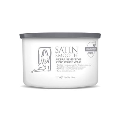 Satin Smooth Ultra Sensitive Zinc Oxide Wax, Hair Removal for Fine to Medium Hair, Safe for Delicate & Sensitive Skin, Waxing Kit, 14 oz, 1-Pack