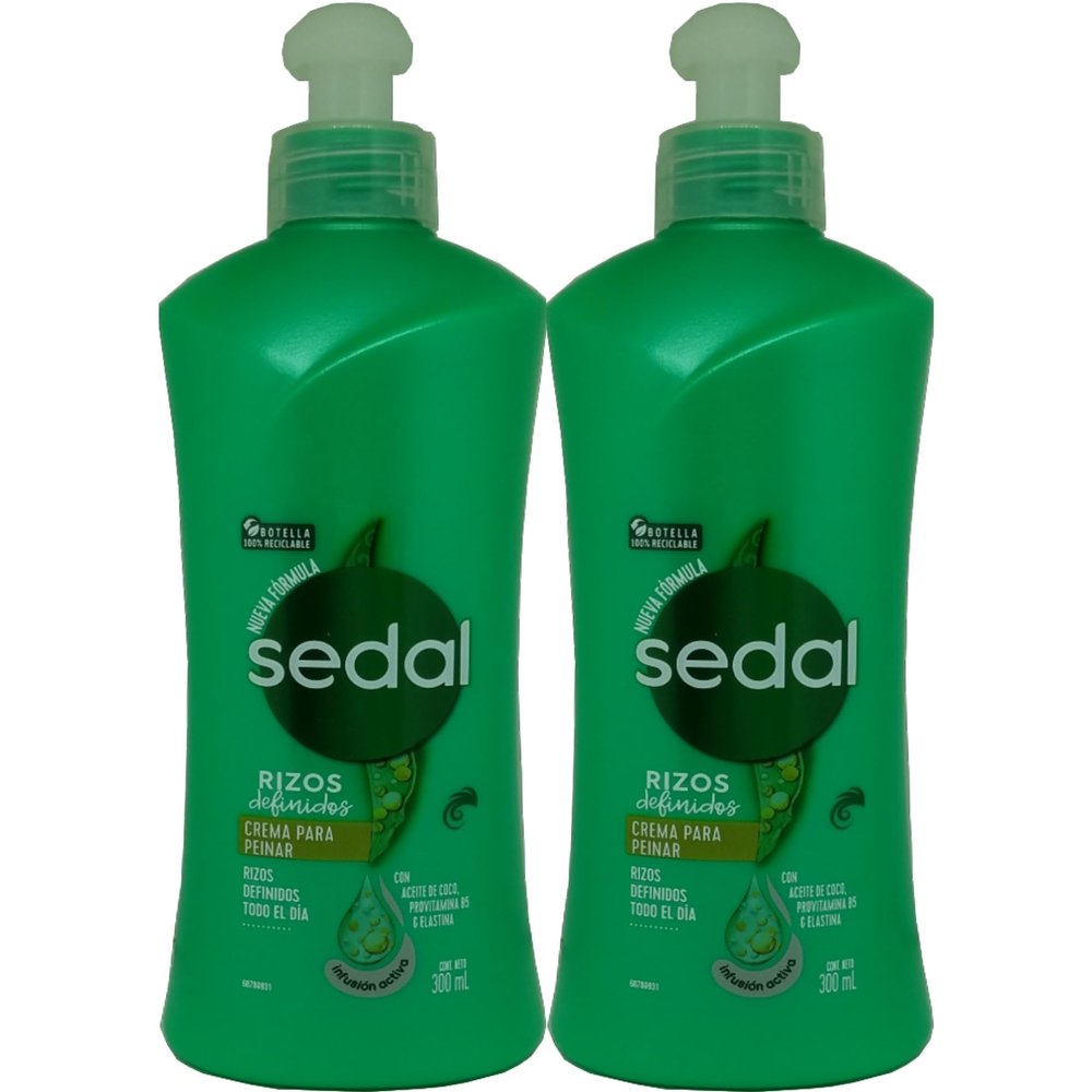 Sedal Curls Defined Hair Comb Cream with Coconut Oil, Provitamin B5, Elastin, 300ml, 2 Pack