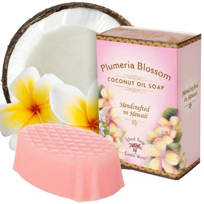 Island Soap & Candle Works Hand Soap Bar  Plumeria  2 Ounce Moisturizing Bar Soap  Gentle Cleansing with Classic Hawaiian Floral Scent  Handmade in Hawaii