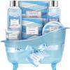 Bath and Body Gift Set for Women, Body & Earth Ocean Gift Basket, 7 Pcs Bath Sets for Women Gift with Bubble Bath, Body Lotion, Scented Candle, Spa Kit for Women, Christmas Gifts for Mom view 1