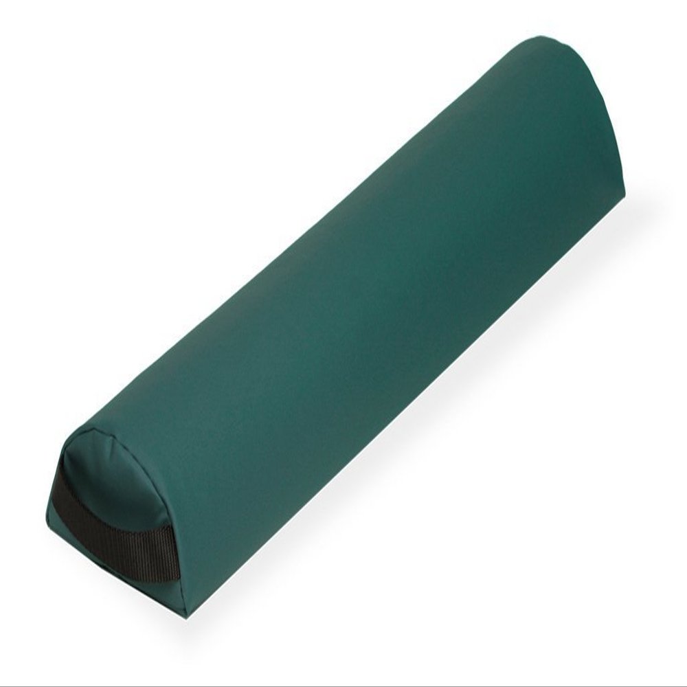 EarthLite Massage Bolster Pillow Half Round  Durable, Easy to Clean 100% PU Upholstery incl. Strap Handle/Professional Quality CFC-Free/Back Pain Relief, Teal