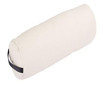 EarthLite Bolster Pillow Fluffy  Soft Filling, Durable, Easy to Clean 100% PU Upholstery incl. Strap Handle/Professional Quality CFC-Free/Back Pain Relief, Vanilla Crme
