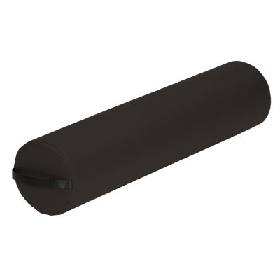 EarthLite Massage Bolster Pillow Full Round  Durable, Easy to Clean 100% PU Upholstery incl. Strap Handle/Professional Quality CFC-Free/Back Pain Relief, Black