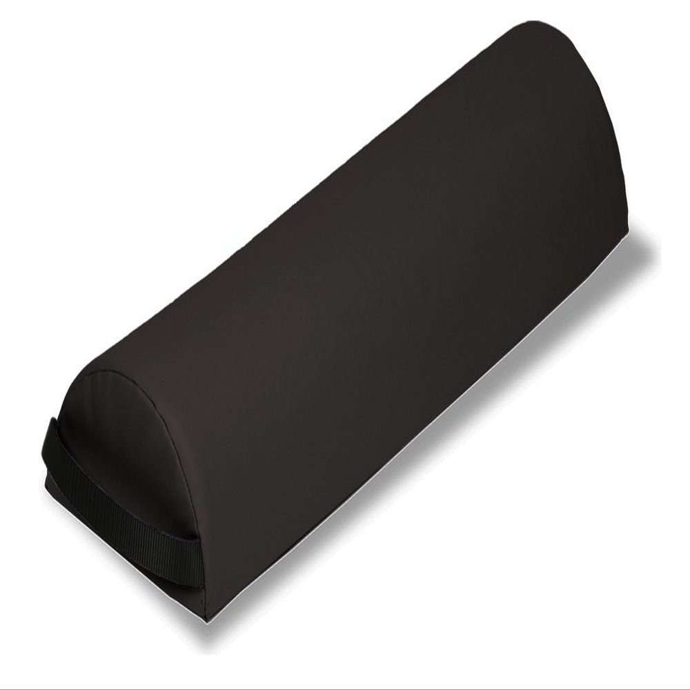 EarthLite Massage Bolster Pillow Half Jumbo  Durable, Easy to Clean 100% PU Upholstery incl. Strap Handle/Professional Quality CFC-Free/Back Pain Relief, Black