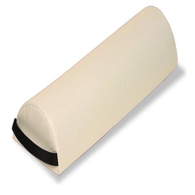 EarthLite Massage Bolster Pillow Half Jumbo  Durable, Easy to Clean 100% PU Upholstery incl. Strap Handle/Professional Quality CFC-Free/Back Pain Relief, Vanilla Crme