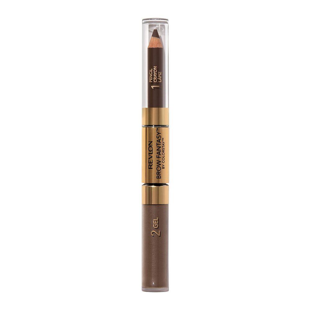 Revlon Eyebrow Gel & Pencil, ColorStay Brow Fantasy 2-in-1 Eye Makeup, Longwearing with Precision Tip, 106 Dark Brown, 0.04 Oz