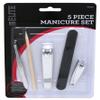 5 Piece Manicure Pedicure Set - Includes Bamboo Sticks, Emery Board, Stainless Steel Nail and Toe Clippers, Cuticle Remover view 1
