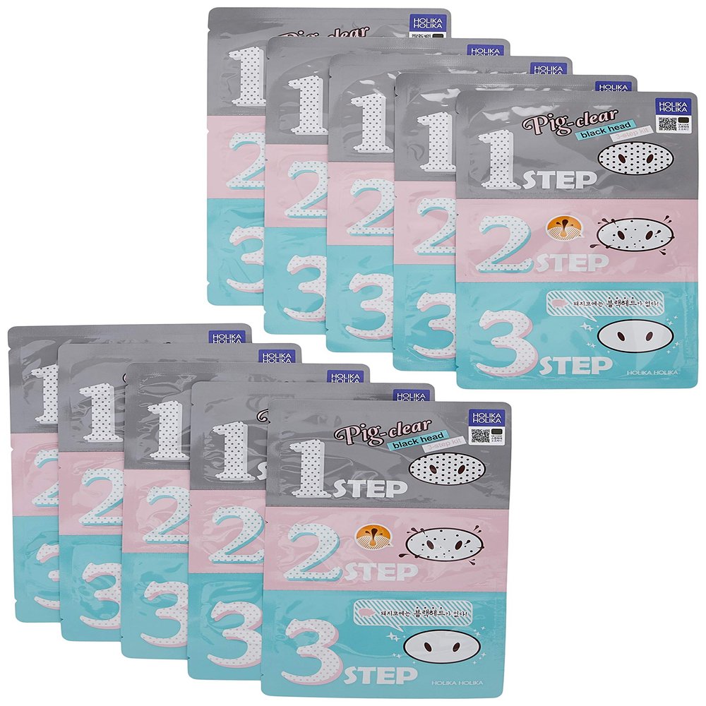 HOLIKA HOLIKA Pig Clear Black Head 3-Step Kit 10 Sheet (HHPNCBH3SK10)