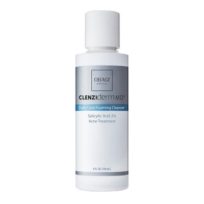 Obagi CLENZIderm M.D. Daily Care Foaming Acne Cleanser  Acne Face Wash & Treatment w/ 2% Salicylic Acid (BHA) Unclogs Pores for Clearer-Looking Skin  Safe for Normal & Oily Skin  4 oz