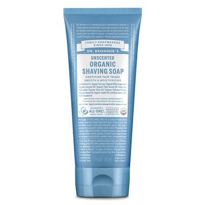 Dr. Bronner's - Organic Shaving Soap (Unscented, 7 Ounce) - Certified Organic, Sugar and Shikakai Powder, Soothes and Moisturizes for Close Comfortable Shave, Use on Face, Underarms and Legs