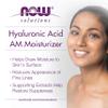 NOW Solutions, Hyaluronic AM, Moisturizer, Smoothing and Toning, 2 fl. oz view 4
