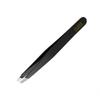 Rubis Classic Stainless Steel Slanted Tweezers for Precise Eyebrows and Hair Removal, 1K104, Made in Switzerland, Black view 1