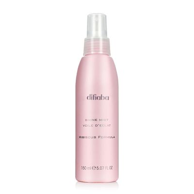 DIFIABA Hibiscus Formula Shine Mist - Shine Spray for Hair of All Types - Weightless Gloss & Hydration Spray for Silky, Shiny Hair - UV & Heat Protection - Frizz Control & Color Safe - 5.07 oz