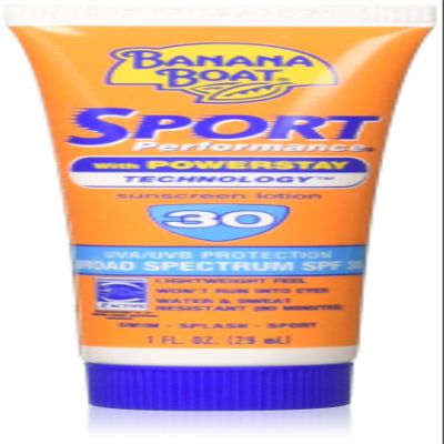 Banana Boat Sport Ultra SPF 30 Sunscreen Lotion, 1oz | Travel Size Sunscreen SPF 30, Travel Sunblock Lotion, Mini Sunblock Oxybenzone-Free, 1oz