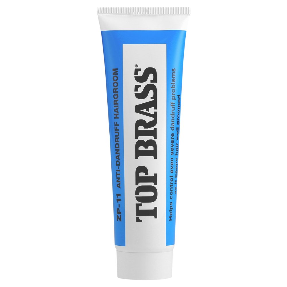 Top Brass Anti Dandruff Hair Cream for Men & Women - Hair Cream for Styling Infused with Beeswax & Candelilla - Relieves Scalp Dryness, Dandruff, Flaking & Itching - Non-Greasy, Non-Medical Scented