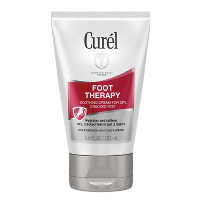 Curel Foot Therapy Cream, Soothing Lotion for Dry Cracked Feet, Quick Absorbing, with Shea Butter, Coconut Milk, and Vitamin E2, 3.5 Oz