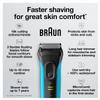 Braun Electric Series 3 Razor with Precision Trimmer, Rechargeable, Wet & Dry Foil Shaver for Men, Blue/Black, 4 Piece view 3