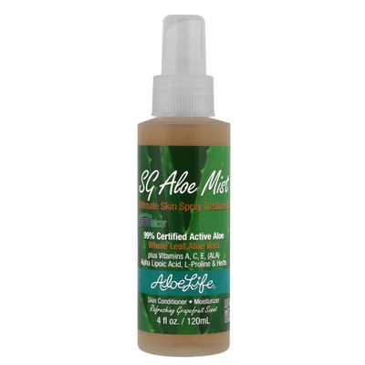 Aloe Life SG Aloe Mist Gel - Topical Skin Conditioner, Whole Leaf Aloe Vera Juice Concentrate, Contains Special Skin Actives, Vitamin A, C, & E, Helps Hydrate & Condition Your Skin-Hair (Single, 4 oz)