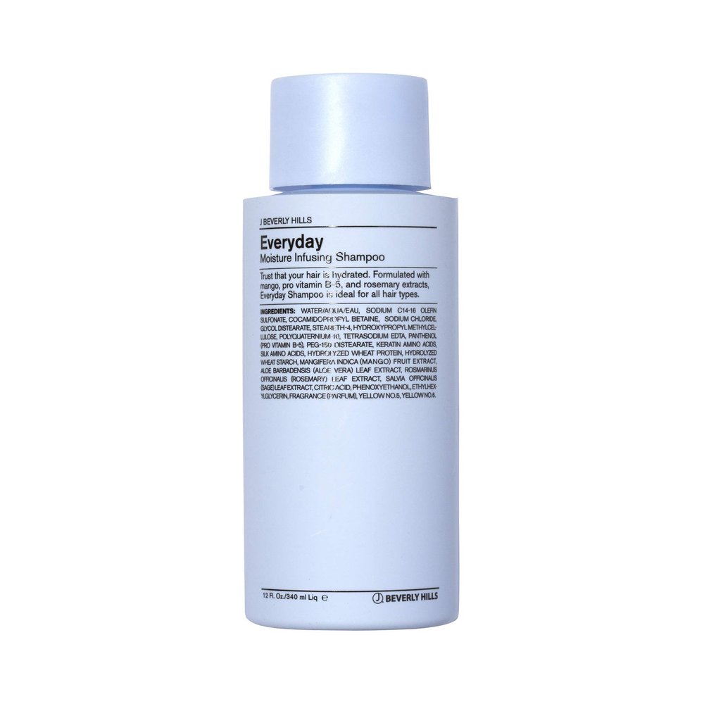 J Beverly Hills Blue Everyday Moisturizing Shampoo with Eucalyptus Oil for Hair Growth, (12 Oz)