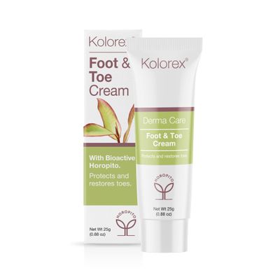 Kolorex Foot & Toe Care Cream (25g), Remedy for Athlete's Foot, Natural ingredients, Effectively rebalance yeast, Hygienic best