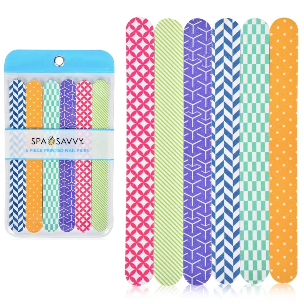 12 Pc Nail Files Double Sided Emery Board Gel Manicure Pedicure Beauty Spa Files