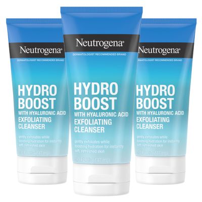 Neutrogena Hydro Boost Gentle Exfoliating Facial Cleanser, 5 oz, 3 Pack