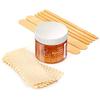 MOOM Organic Hair Removal Kit - Avocado Oil, Agar Agar & Green Tea Glaze, 18 Reusable Strips, 6 Application Sticks, 3 oz. Jar view 2