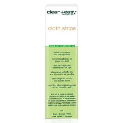 Clean + Easy Medium Cloth Wax Strips  Non Woven Waxing Strips for Hair Removal, Ideal for Bikini & Underarm Area, Professional-Grade, Disposable,100-Count