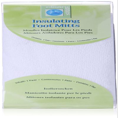 Clean + Easy Insulating Paraffin Foot Mitts Thermal Terry Cloth Booties for Paraffin Wax Treatment, Heat-Retaining Spa Pedicure Accessories, 1 Pair