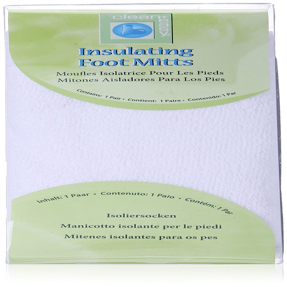 Clean + Easy Insulating Paraffin Foot Mitts  Thermal Terry Cloth Booties for Paraffin Wax Treatment, Heat-Retaining Spa Pedicure Accessories, 1 Pair