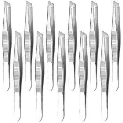 12 Pcs Eyebrow Tweezers for Women - 3.5" Stainless Steel Tweezers for Women Facial Hair with Heart Clamps, Effortless Eyebrow Plucking & Ingrown Hairs - Compact Size for Browists & Beauty Enthusiasts