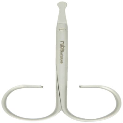 Rubis Duck Stainless Steel Scissors for Precise Nose and Ear Hair, 1F003, Made in Switzerland, Silver
