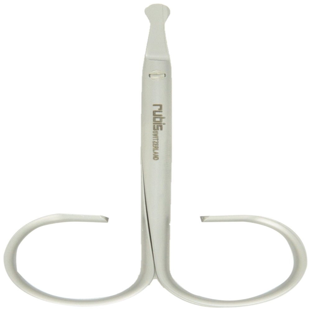 Rubis Duck Stainless Steel Scissors for Precise Nose and Ear Hair, 1F003, Made in Switzerland, Silver