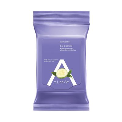 Almay Makeup Remover Wipes, Oil Free, Cleansing Towelettes, Hypoallergenic, Dermatologist-tested, 25 Count