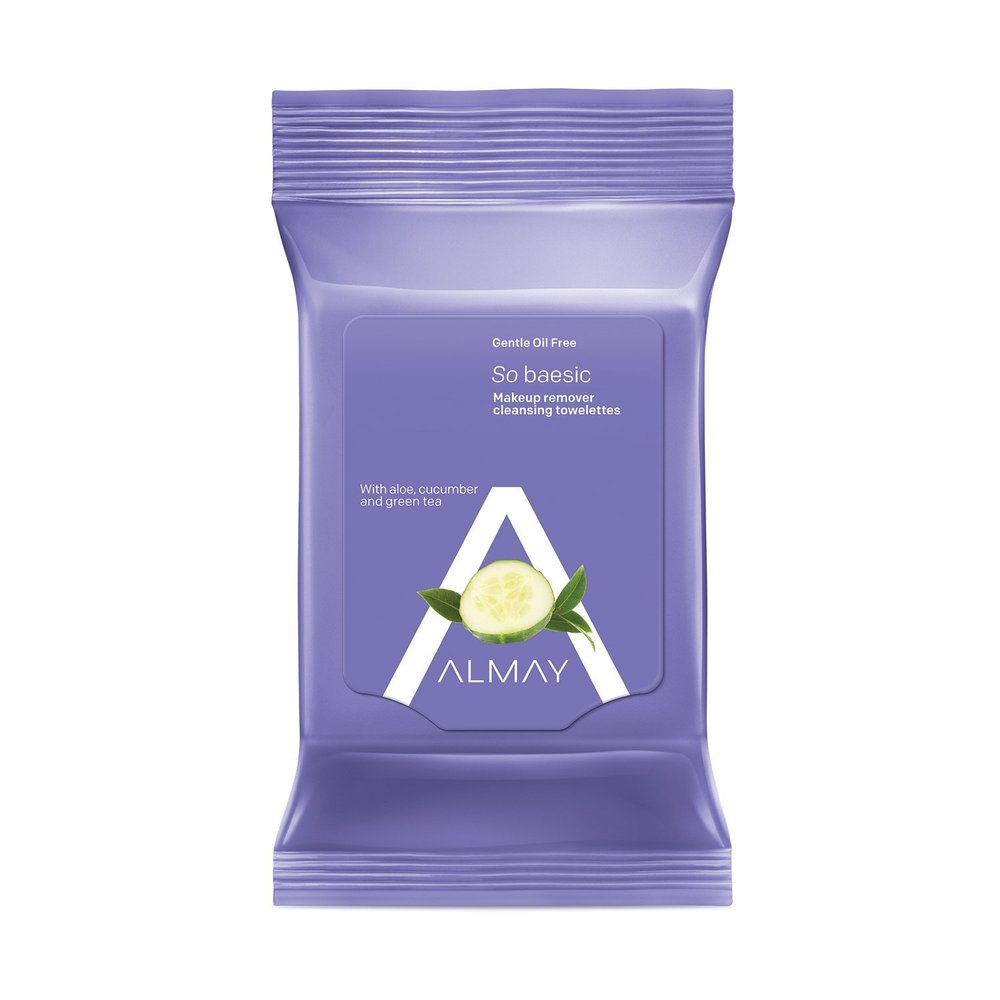 Almay Makeup Remover Wipes, Oil Free, Cleansing Towelettes, Hypoallergenic, Dermatologist-tested, 25 Count